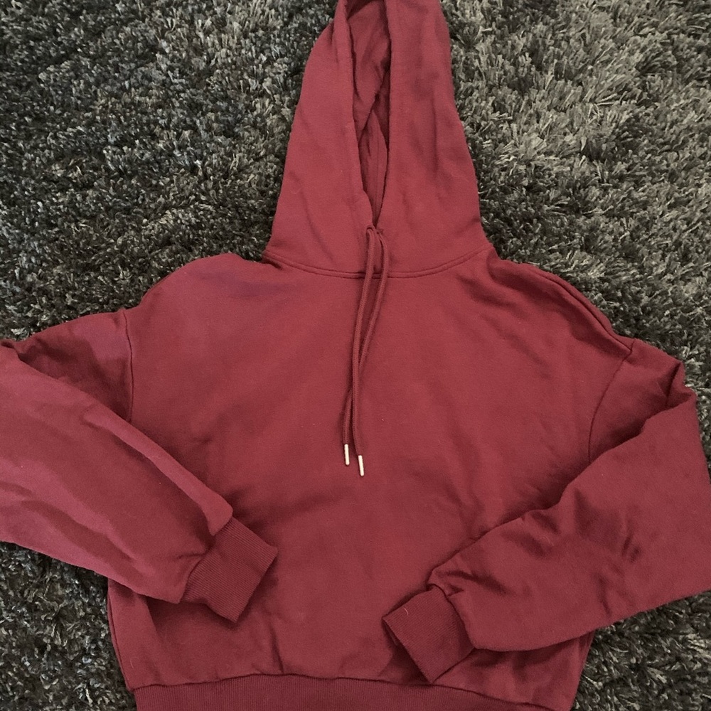 Cropped Maroon Hoodie
